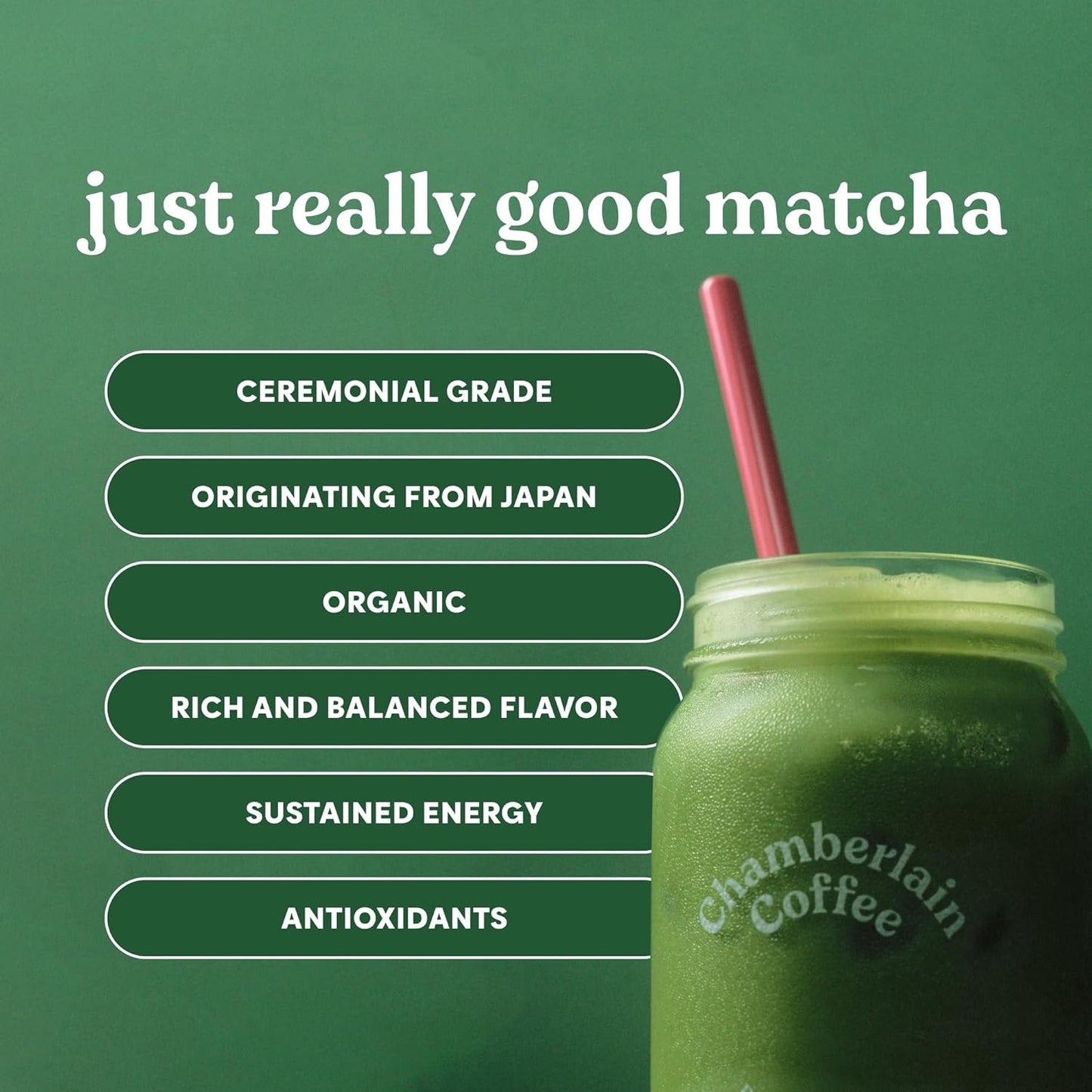 Chamberlain Coffee Ceremonial Matcha Green Tea Powder - Japanese Green Tea + Original Grade Matcha