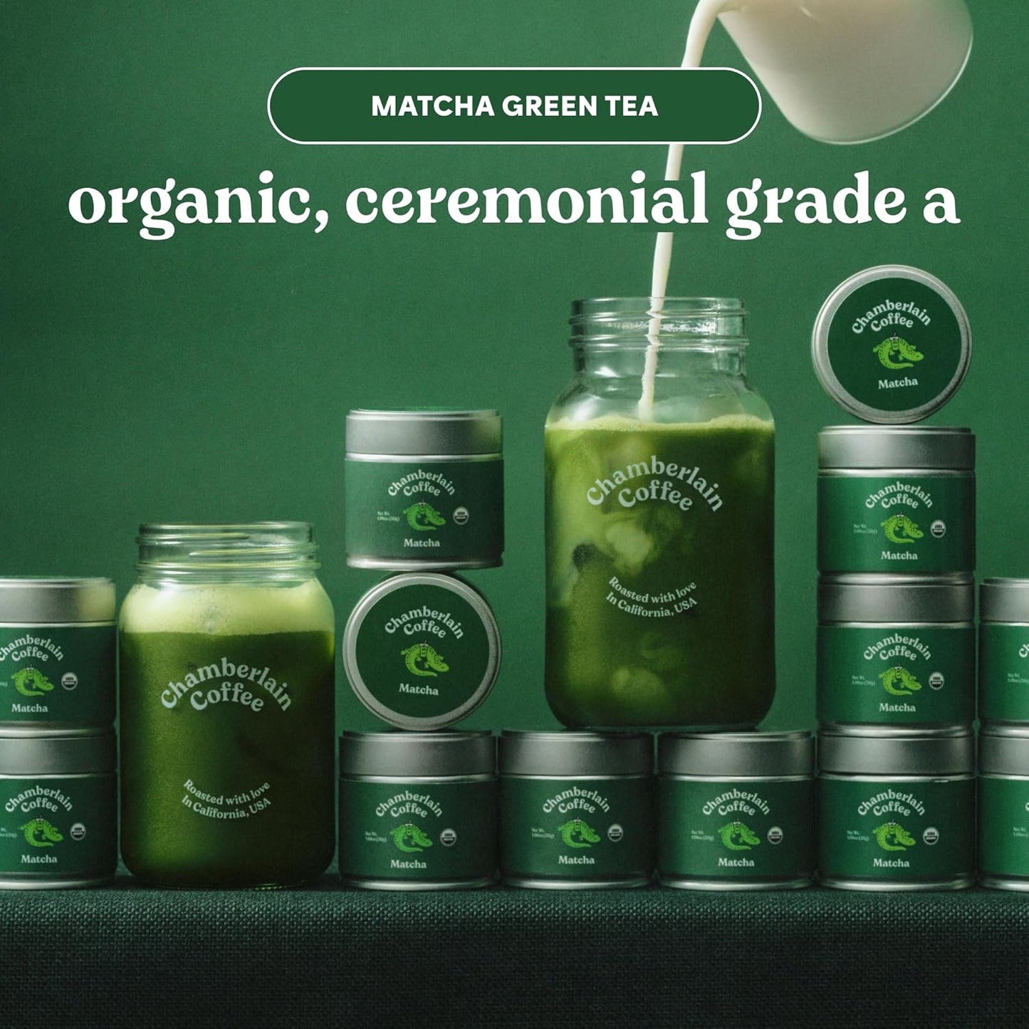 Chamberlain Coffee Ceremonial Matcha Green Tea Powder - Japanese Green Tea + Original Grade Matcha